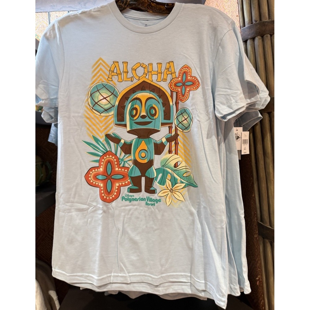 2025‎ Disney Parks Polynesian  Village Resort T Shirt Small Tiki Maui ALOHA New